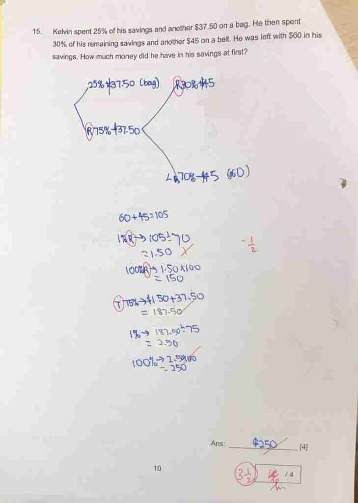 Losing half a mark for notation