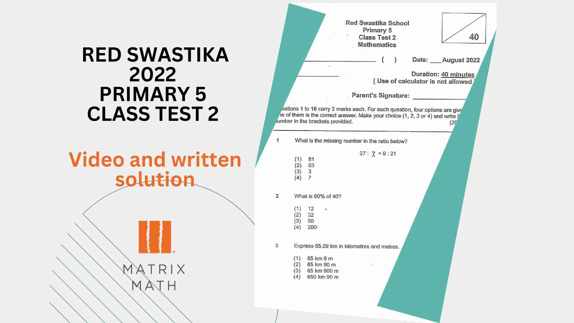 P5 Red Swastika Class Test 2