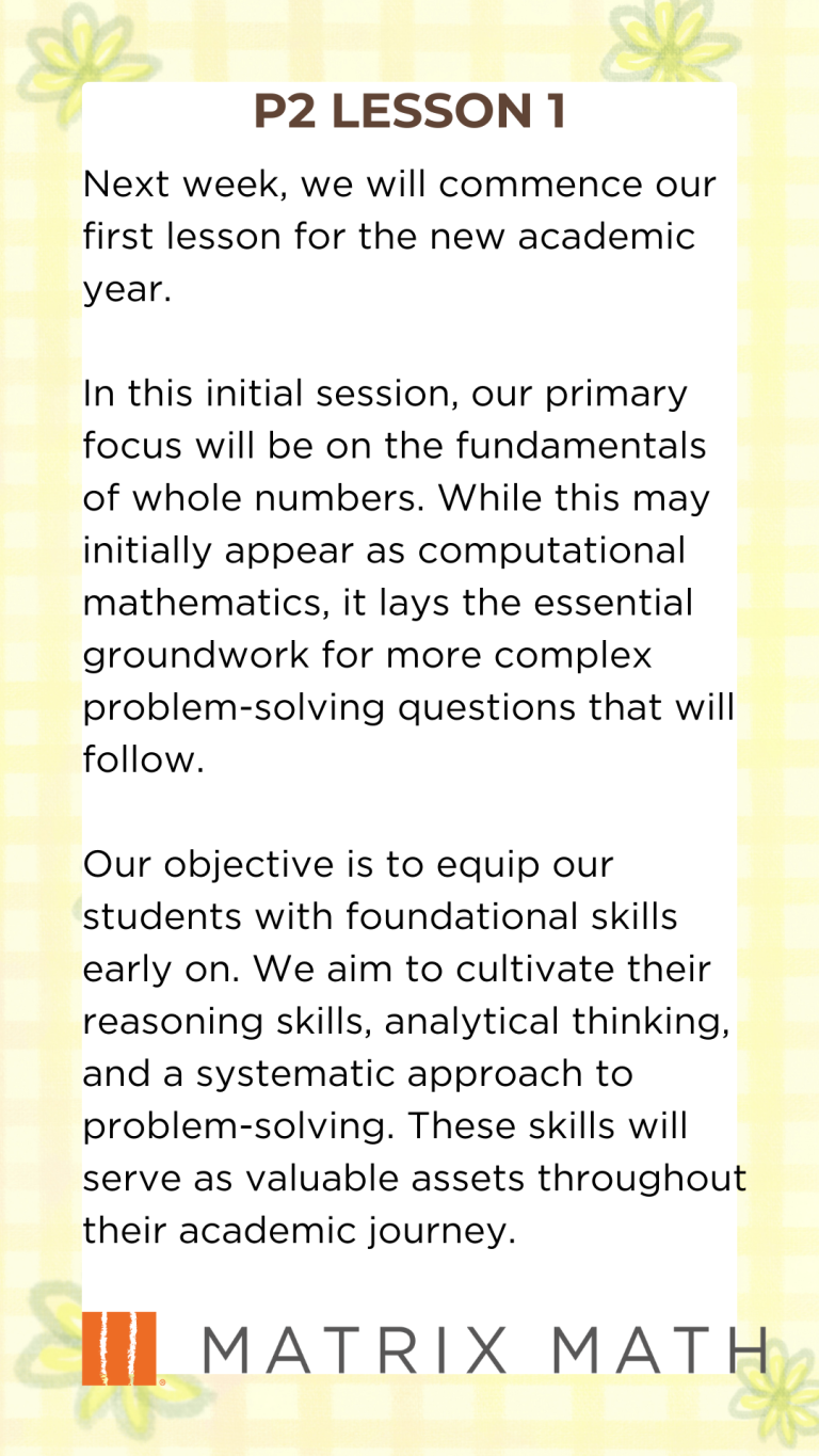 Primary Math tuition lessons