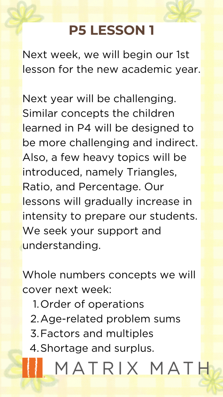 Primary Math tuition lessons