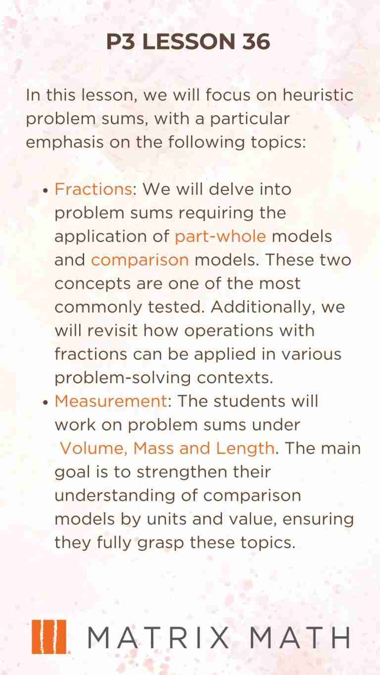Matrix Math Tuition Lesson 36 Synopsis