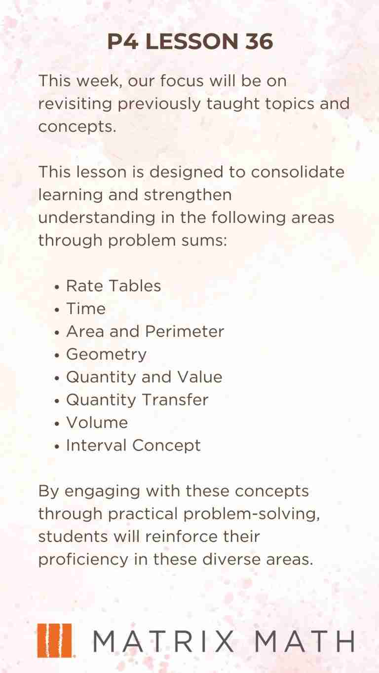 Matrix Math Tuition Lesson 36 Synopsis