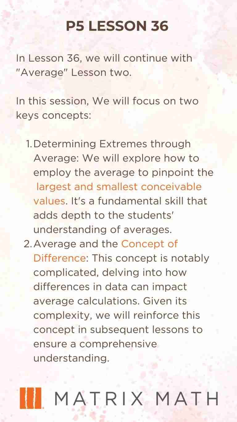 Matrix Math Tuition Lesson 36 Synopsis