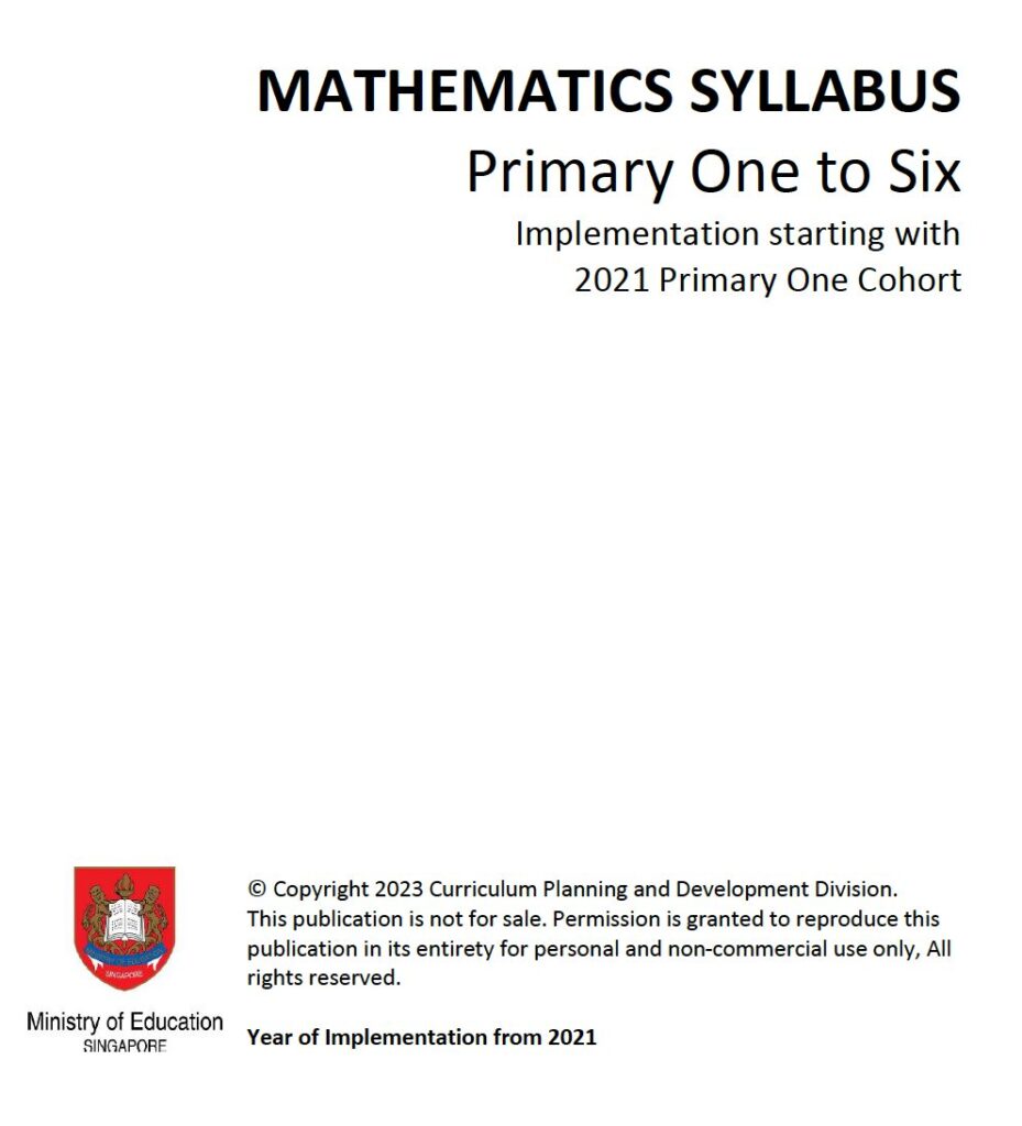 Singapore MOE Primary Math Syllabus